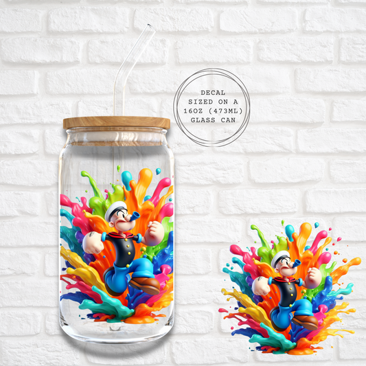 POPEYE PAINT SPLASH -  UV DTF DECAL