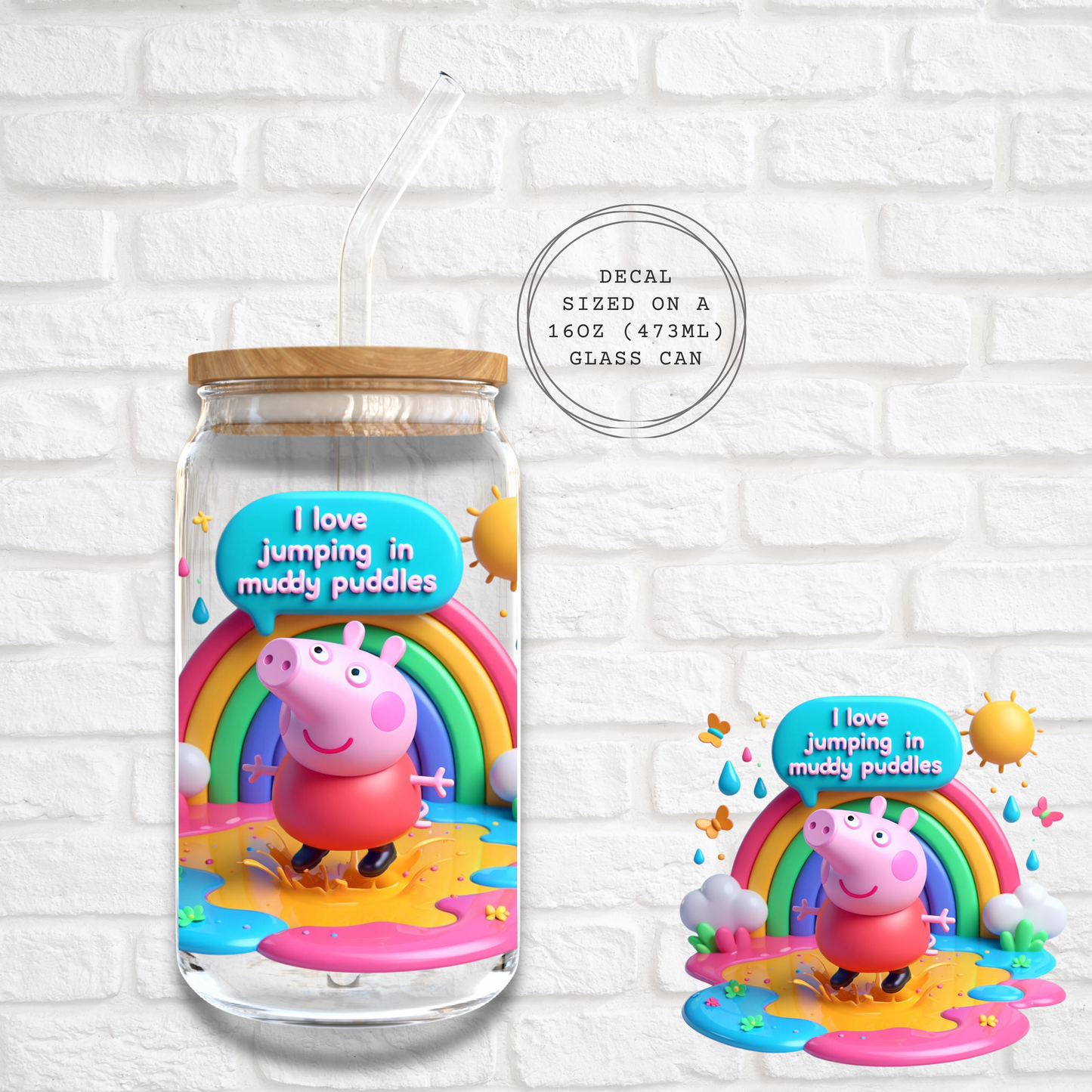 PEPPA PIG PAINT SPLASH -  UV DTF DECAL
