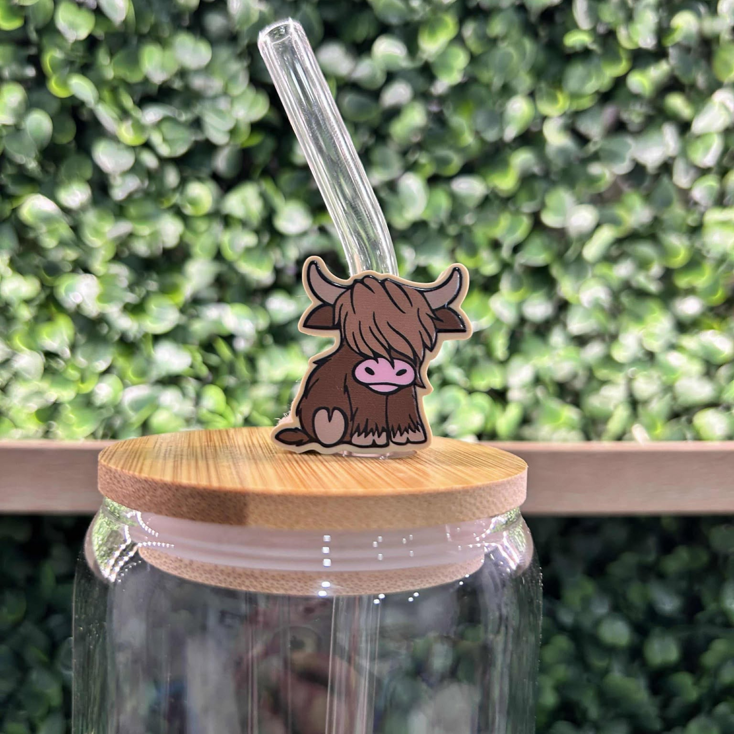 HIGHLAND COW STRAW TOPPER
