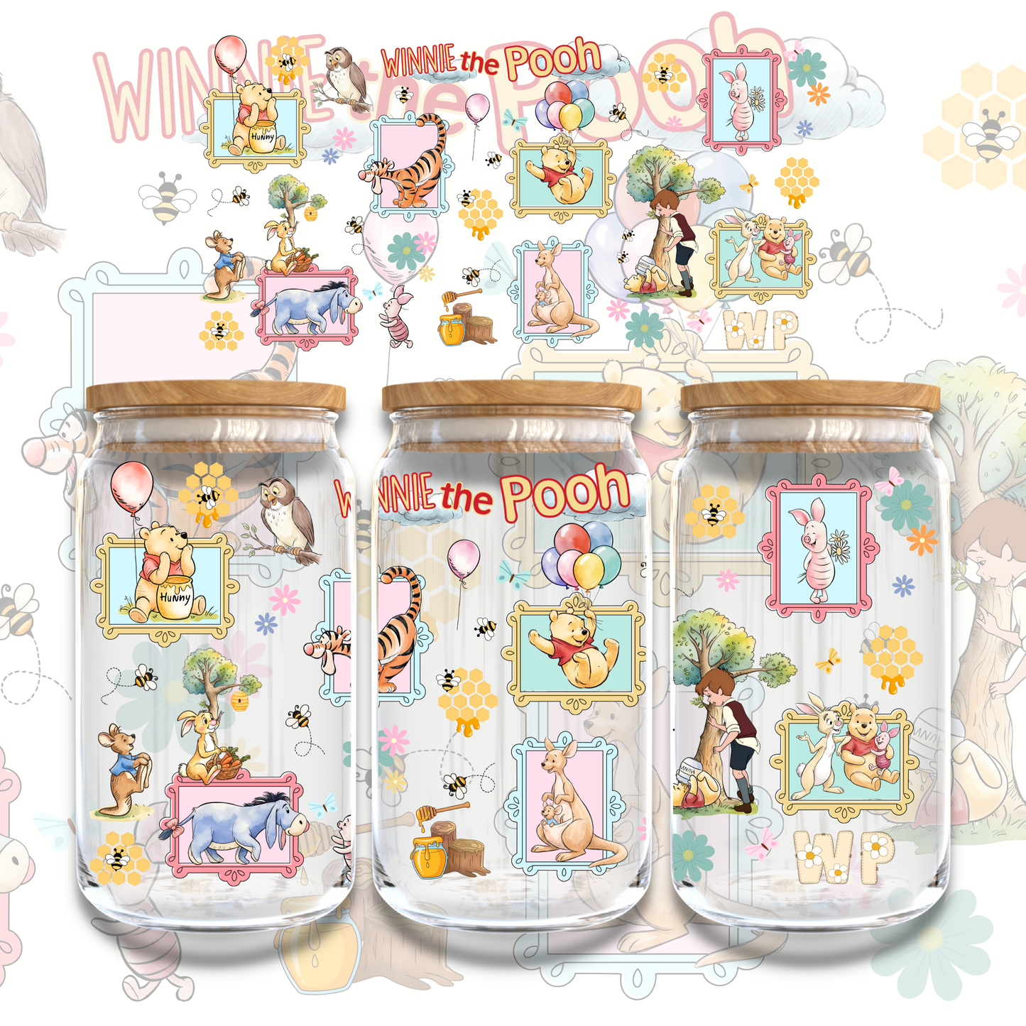 POOH FRAMES - 16oz UV DTF WRAP