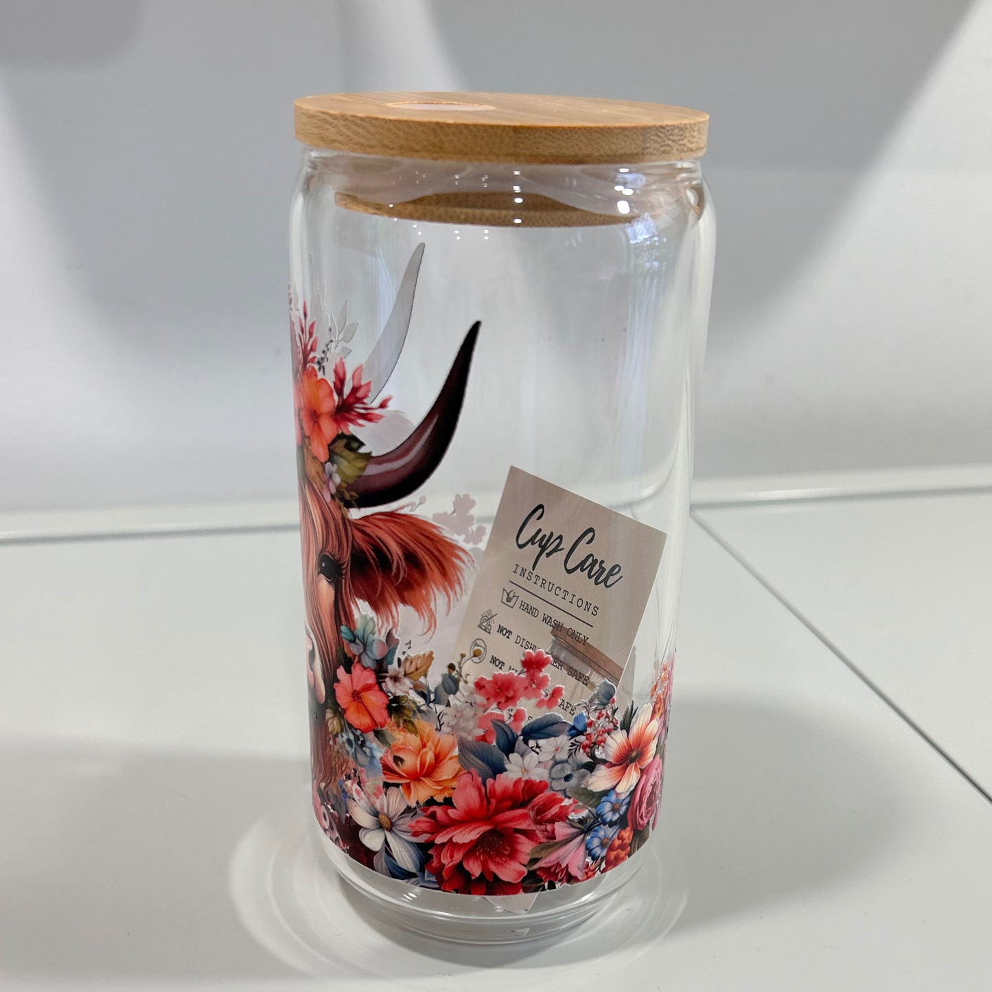 Highland Cow 160z GLASS CAN