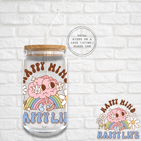 HAPPY MIND HAPPY LIFE - UV DF DECAL
