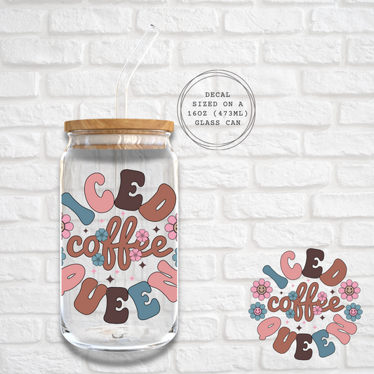 ICED COFFEE QUEEN - UV DF DECAL