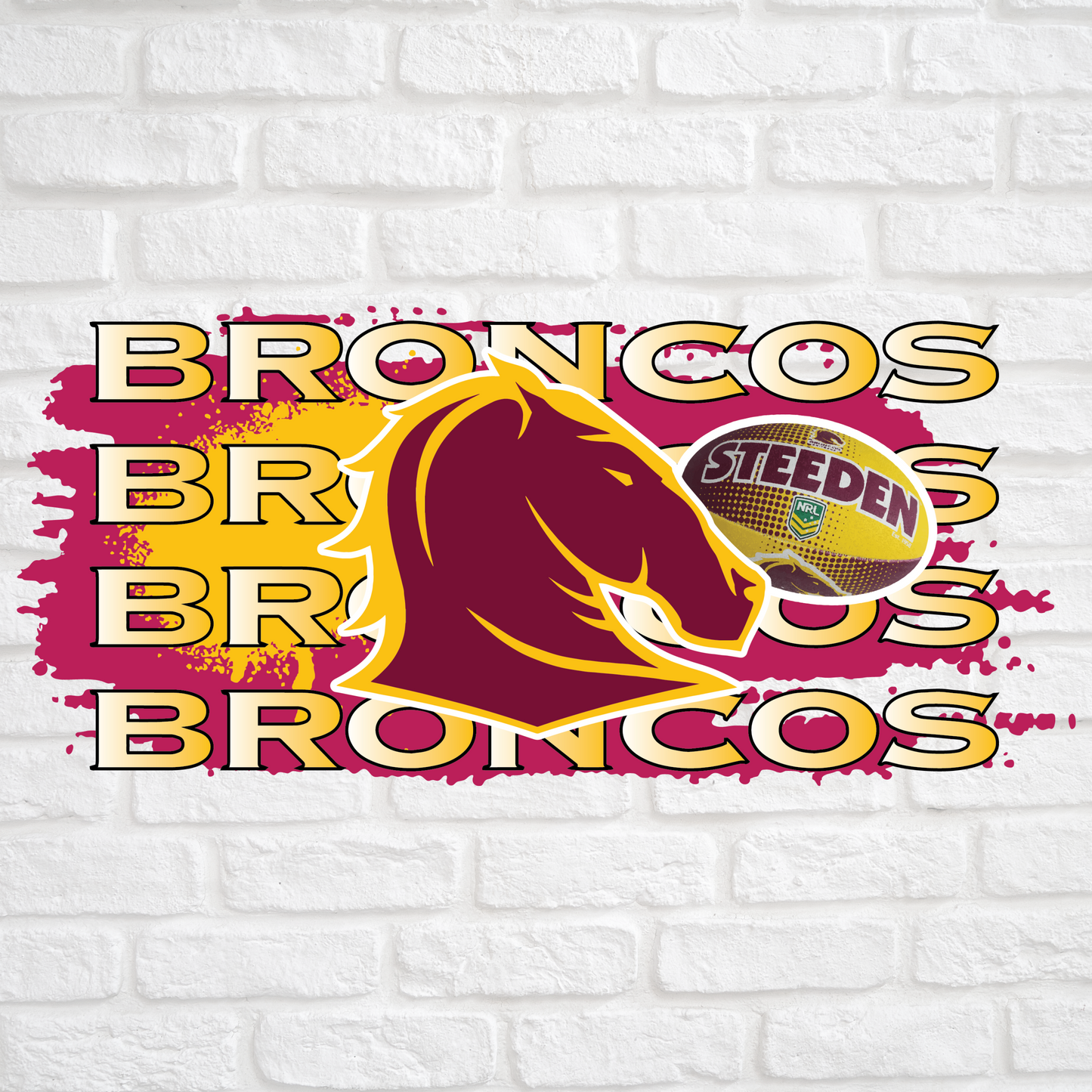 BRISBANE BRONCOS - 16oz UV DTF WRAP