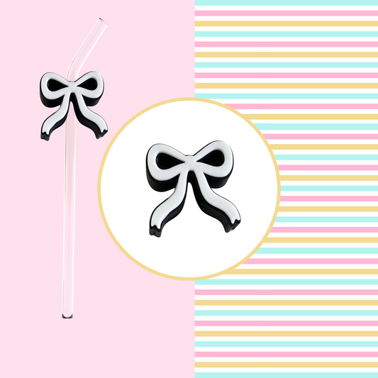 COQUETTE BOW BLACK STRAW TOPPER