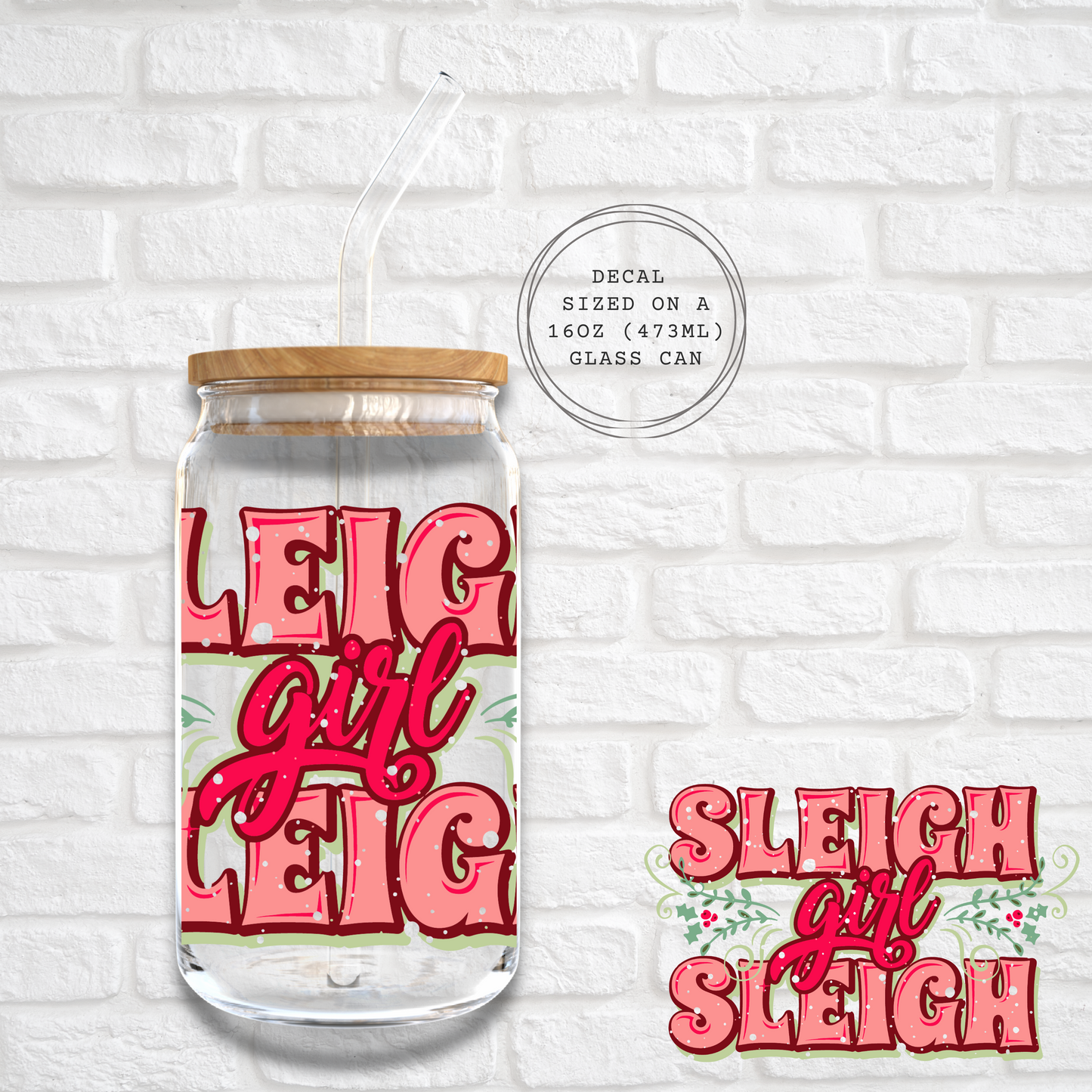 SLEIGH GIRL SLEIGH -  UV DTF DECAL