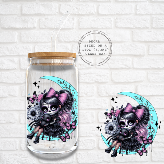 DAY OF THE DEAD CRESCENT MOON -  UV DTF DECAL