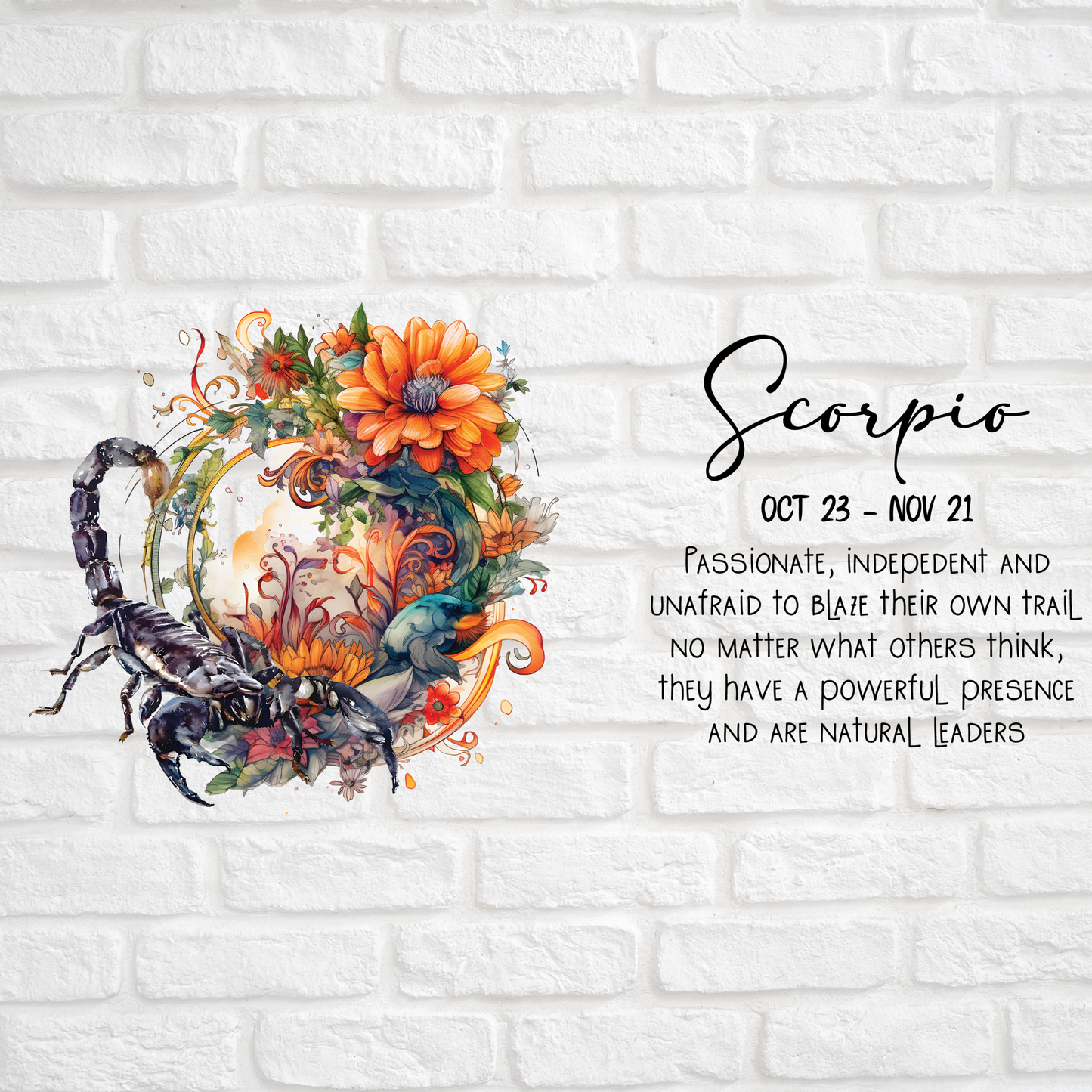 SCORPIO ZODIAC SIGN -  UV DTF DECAL