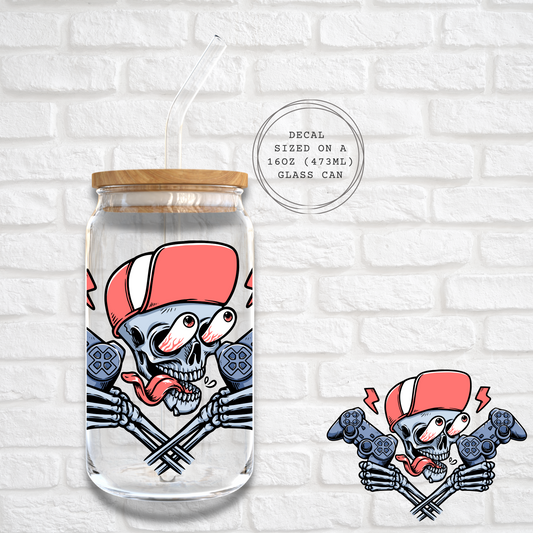 SKELETON GAMER DUDE -  UV DTF DECAL
