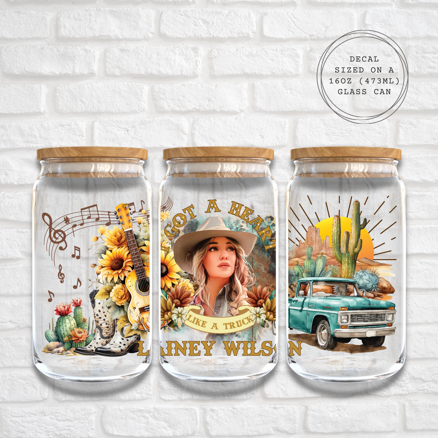 LAINEY WILSON 160z GLASS CAN