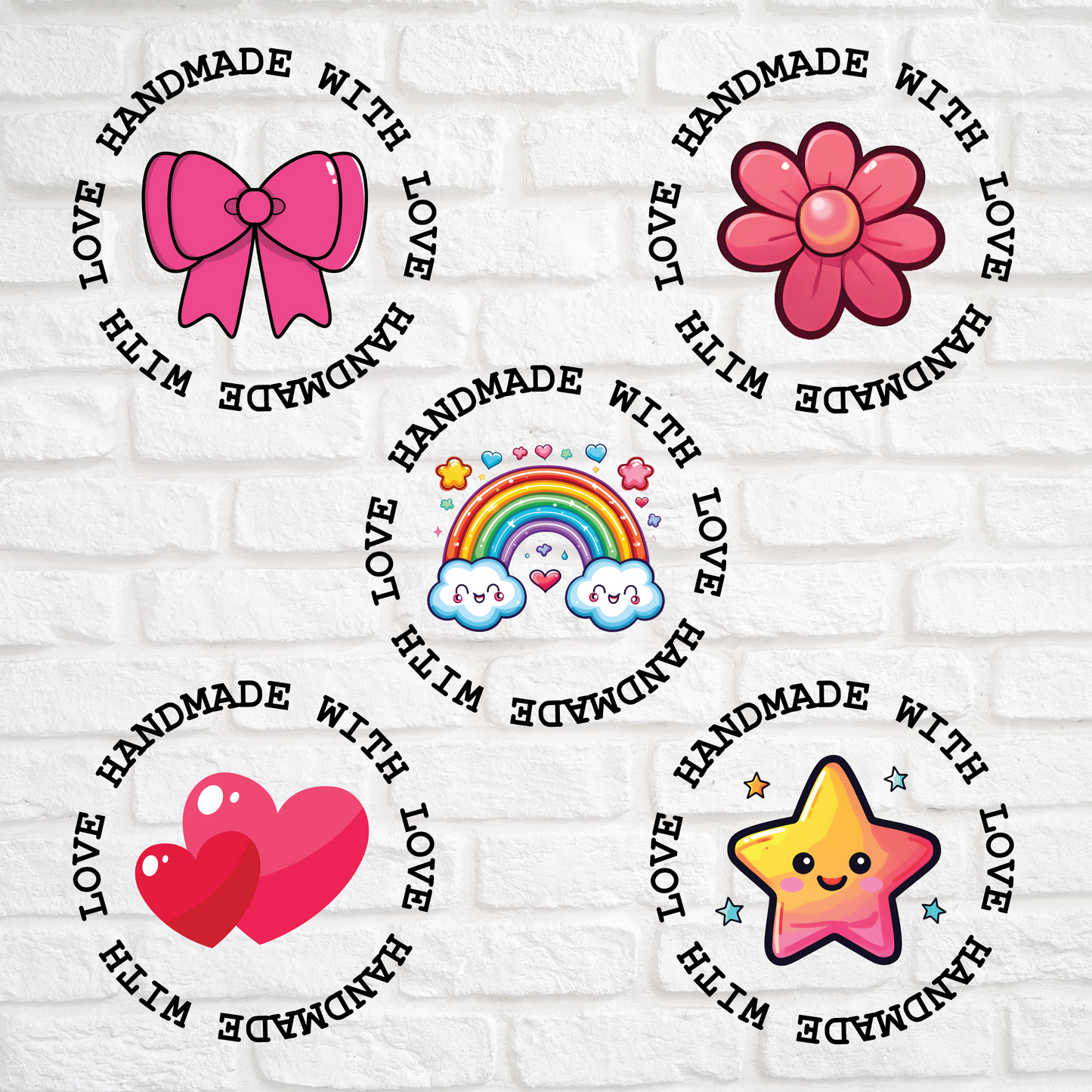 HANDMADE WITH LOVE -  CUP CARE DECALS