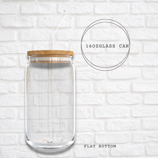 16oz CLEAR GLASS LIBBEY WITH BAMBOO LID AND GLASS STRAW