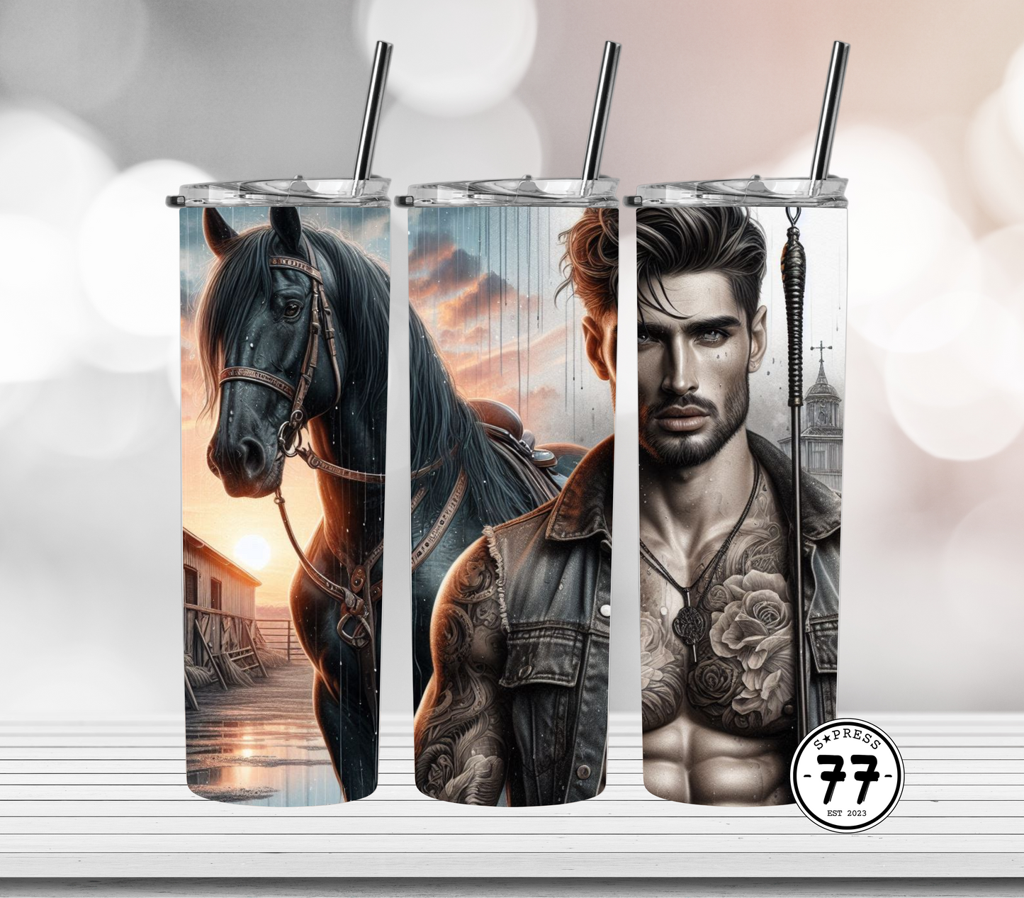 Hot Cow Boy2 with Black Stallion  - Straight 20oz Digital Download
