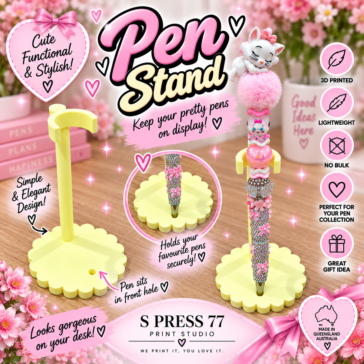 SCALLOP SINGLE PEN DISPLAY STAND