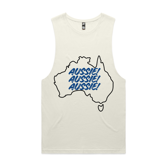 Aussie Aussie Aussie! with outline of Australia