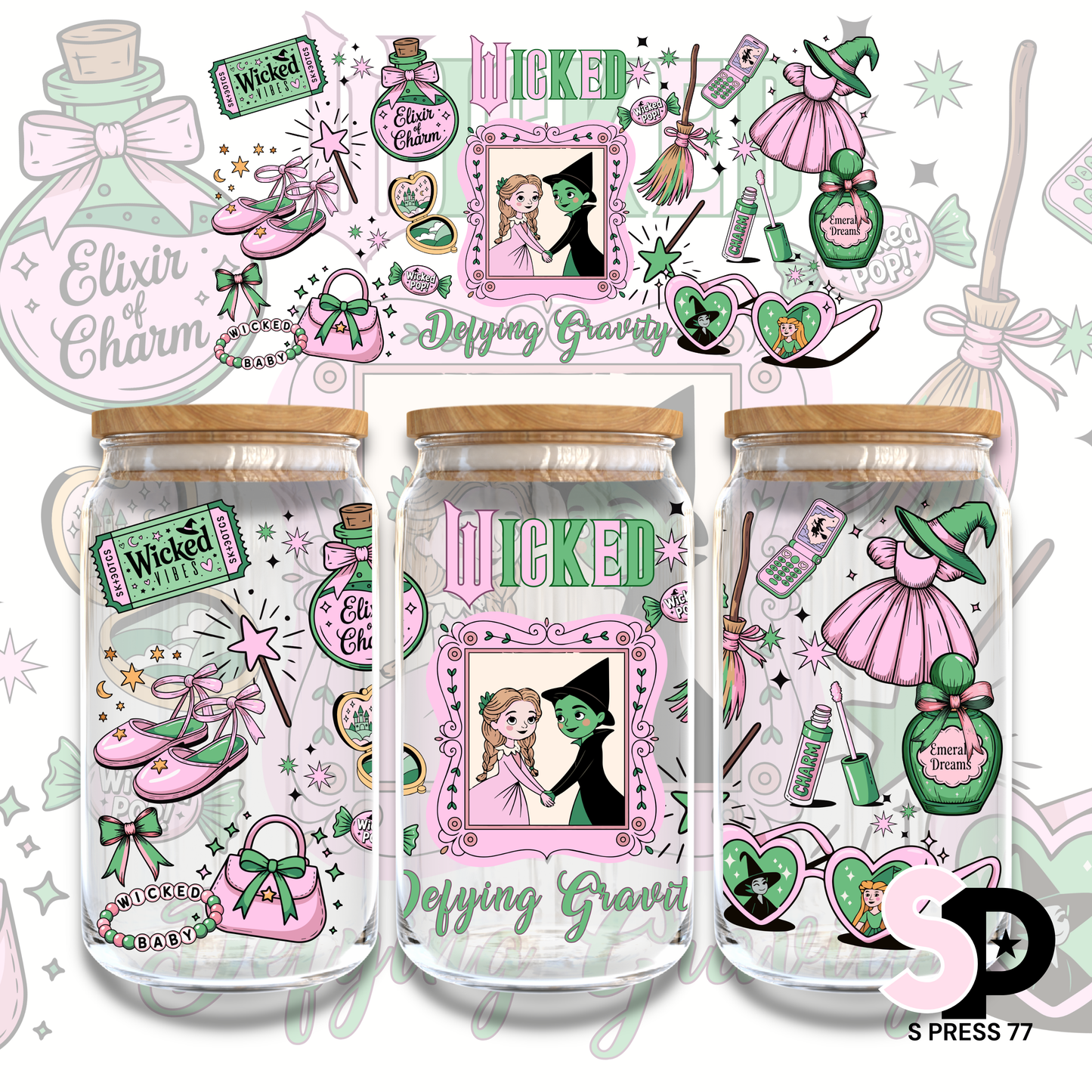 CUTIE WICKED - DEFYING GRAVITY  - 16oz UV DTF WRAP